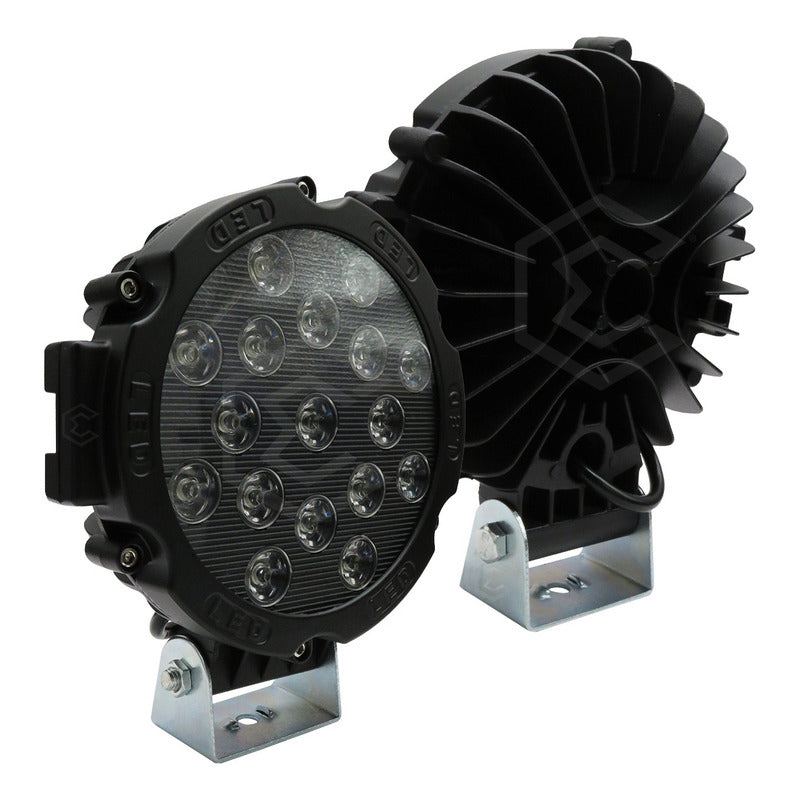 Faro Cree Redondo Universal 21 Led Blanco/ambar Fijo 7'' 24v