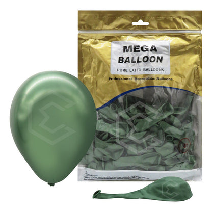 Bolsa 100 Globos Verde Metalizado #5 Fiestas Bodas Latex Verde Metalizado