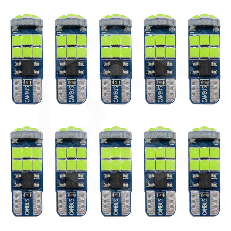 Kit De 10 Focos Pellizco T10 15 Leds Burbuja Doble Polaridad