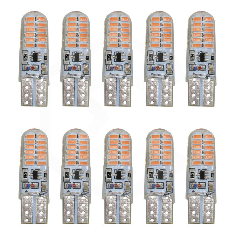 Kit De 10 Focos De Pellizco 24 Leds Canbus Fijo+estrobo 12v