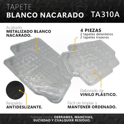 Tapete Metalizado Auto Juego De 4 Piezas Color A Elegir