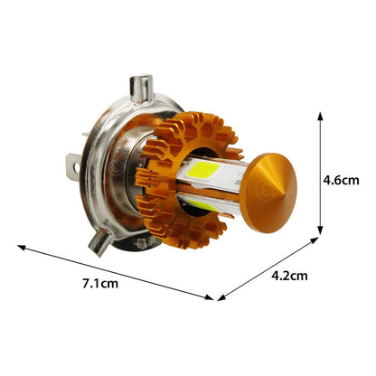 Foco De Carro/moto H4 2 Polos Ba20d Con Luz Led 4 Caras 15w