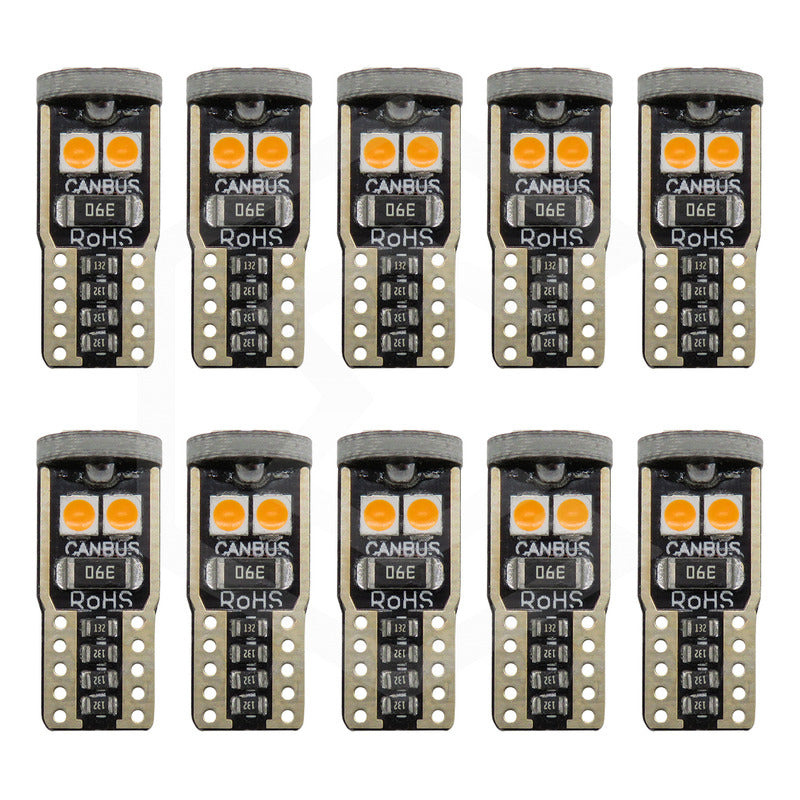 Kit 10 Foco Pellizco T10 Canbus W5w 194 168 2825  No Error 9