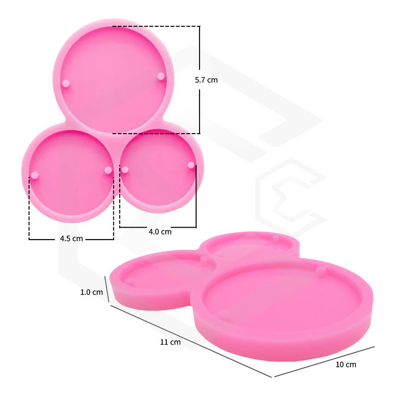 Moldes Circulo Calidad Premium Hacer Llaveros Resina 3 En 1.