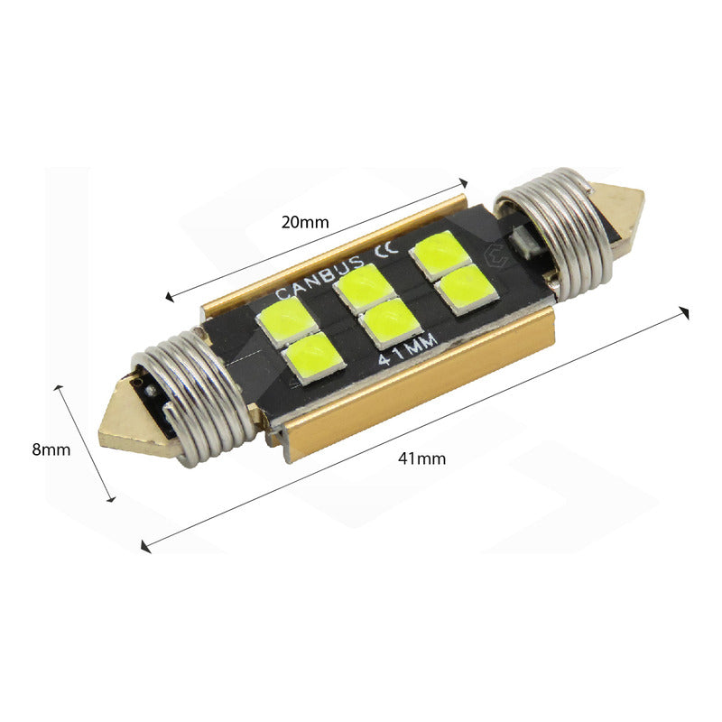 Kit 10 Focos Luz Interior 31 36 39 41 Mm 6 Leds Canbus 12v