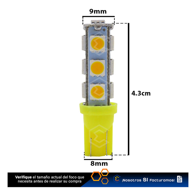 Par De Focos Pellizco 13 Leds 5050 T10-158 Cuartos Stop 12v