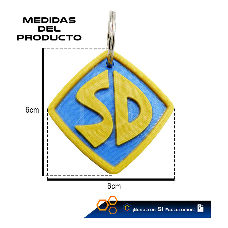Placa Identificación Personalizado Perro Scooby Doo 3d Petg Azul Y Amarillo