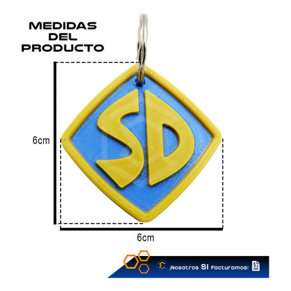 Placa Identificación Personalizado Perro Scooby Doo 3d Petg Azul Y Amarillo