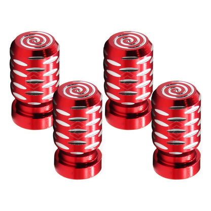Kit 4 Tapon Cubre Pivote Válvula Metálico Espiral Auto Moto