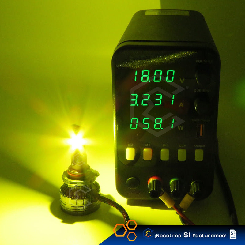 2 Focos 12led Csp Ambar 9006 M65s Ventilador Alta Baja 38.1w 9006 Ambar