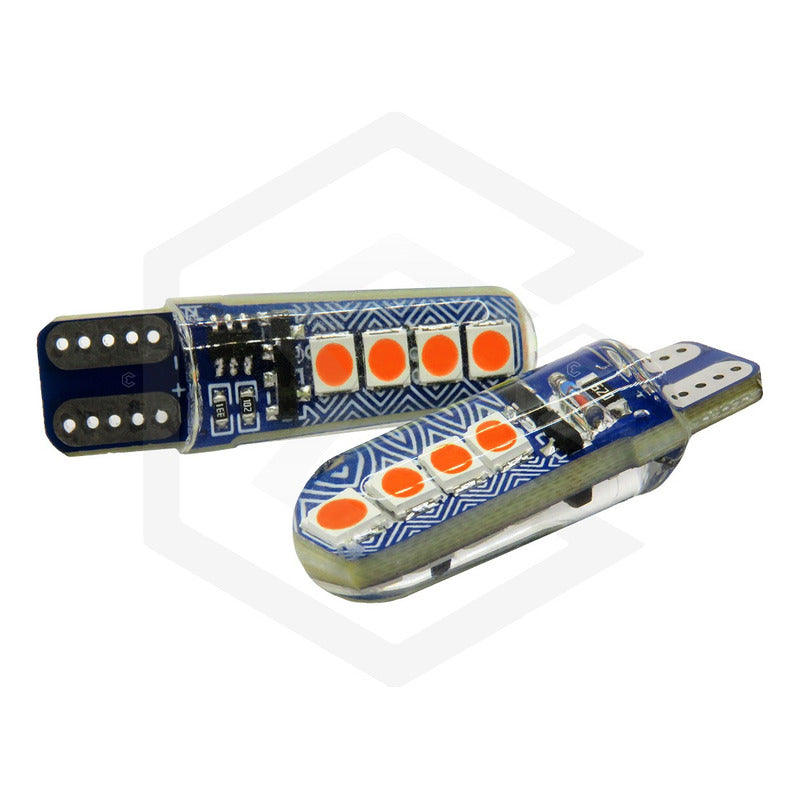 Par Focos De Pellizco T10 8 Led Codigo 3 Funciones 12v