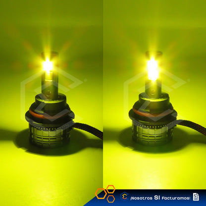 2 Focos 24led Csp Ambar 9007 M65s Ventilador Alta Y Baja 30w 9007 Ambar