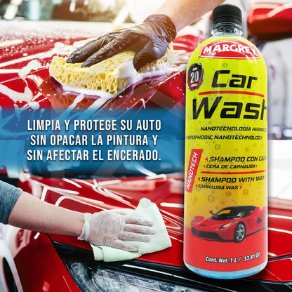 3 Shampoo Con Cera Para Auto Espumoso - Car Wash Margrey 1lt