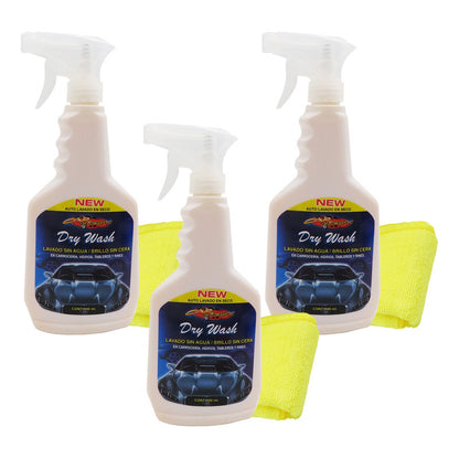 3 Dry Wash Lavado En Seco Carroceria Vidrios Tablero Rines