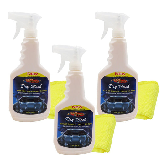3 Dry Wash Lavado En Seco Carroceria Vidrios Tablero Rines