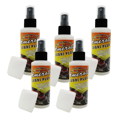 5 Ameroll Abrillantador Protección Llanta Tablero Hule 125ml Blanco