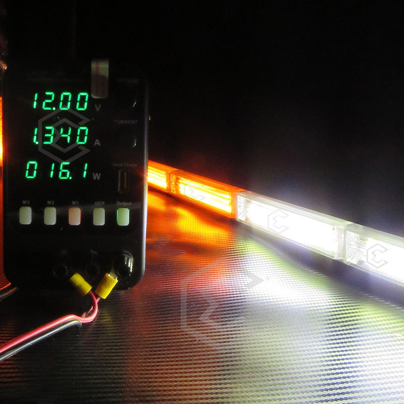 Barra Torreta Led Cob 8 Módulos Estrobo Código 16 Funciones