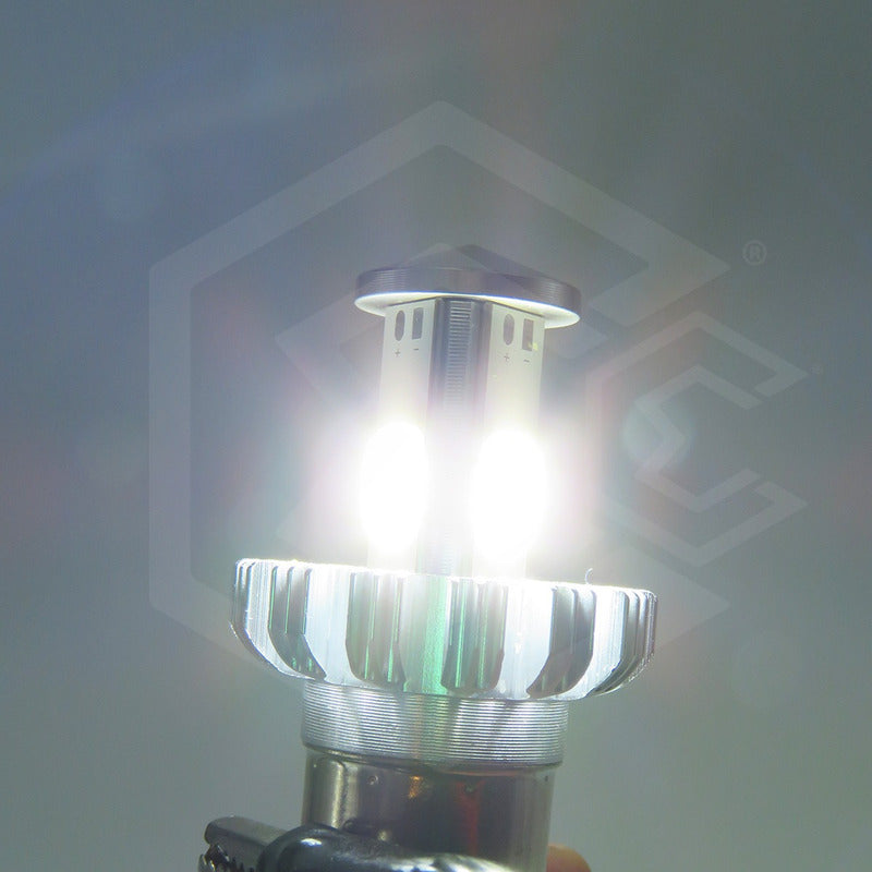 Foco De Carro/moto H4 2 Polos Ba20d Con Luz Led 4 Caras 15w
