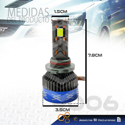 Kit 2 Focos 12 Leds Canbus Ventilador Alta Baja 36,000lm 87w 9006