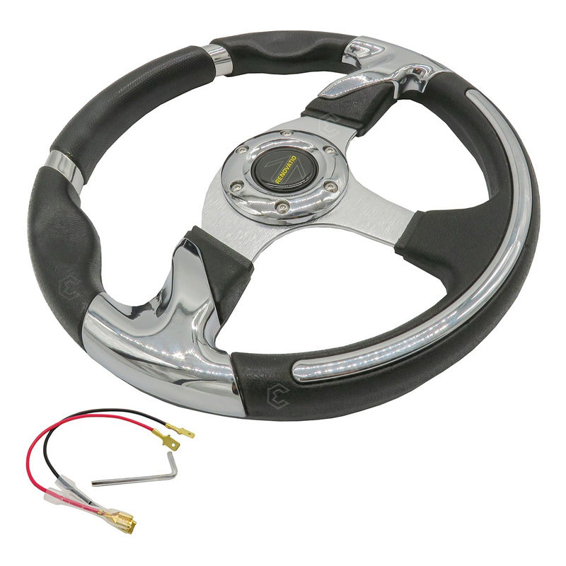 Volante Deportivo Universal De Metal Con Agarre En Cromo
