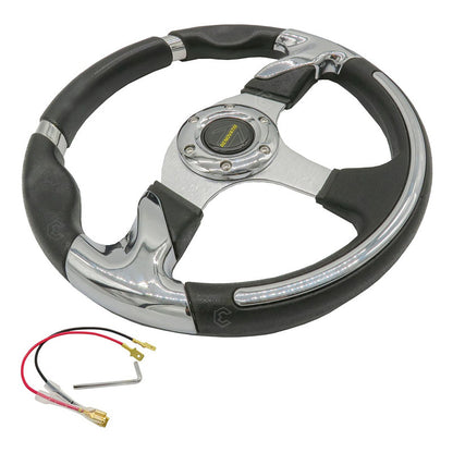 Volante Deportivo Universal De Metal Con Agarre En Cromo