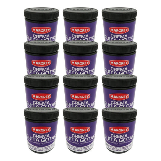 12 Crema Quita Gotas Vidrios Y Cristales Pieza 300ml Margrey