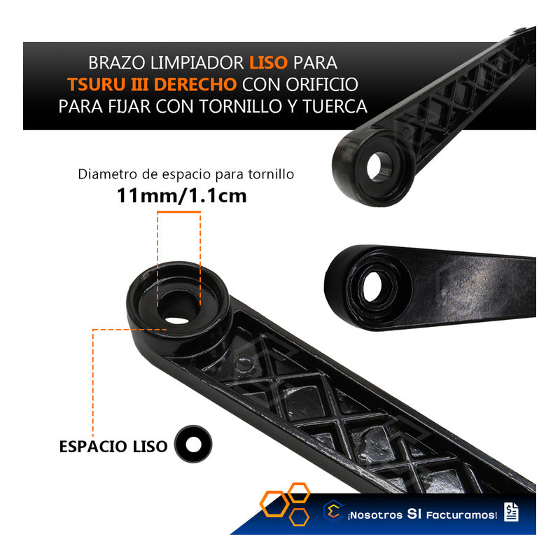 Brazo Limpiador Parabrisas Tsuru 3 93/2017 Derecho