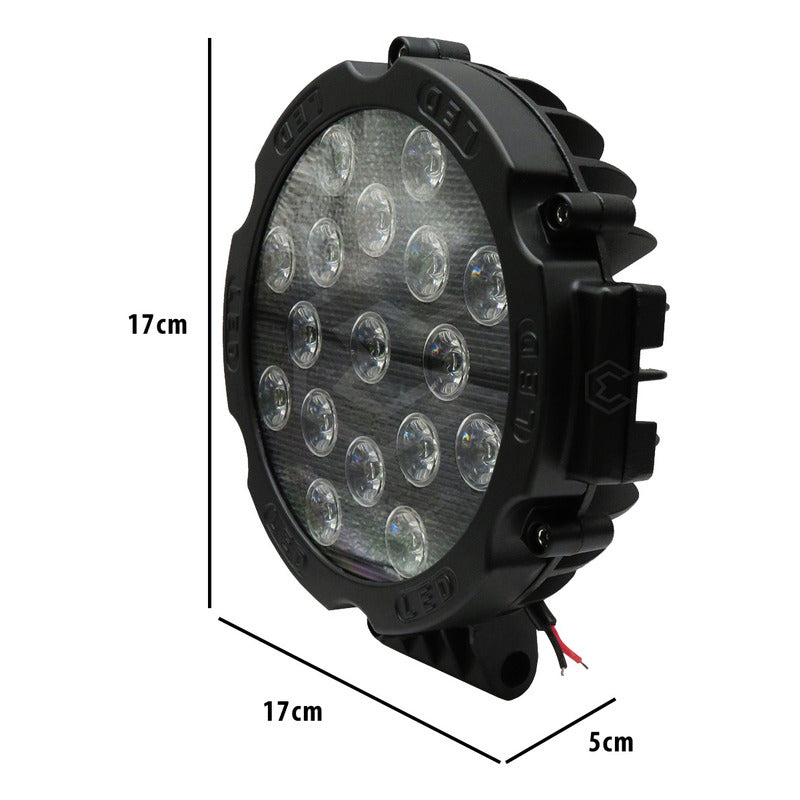 Faro Cree Redondo Universal 21 Led Blanco/ambar Fijo 7'' 24v