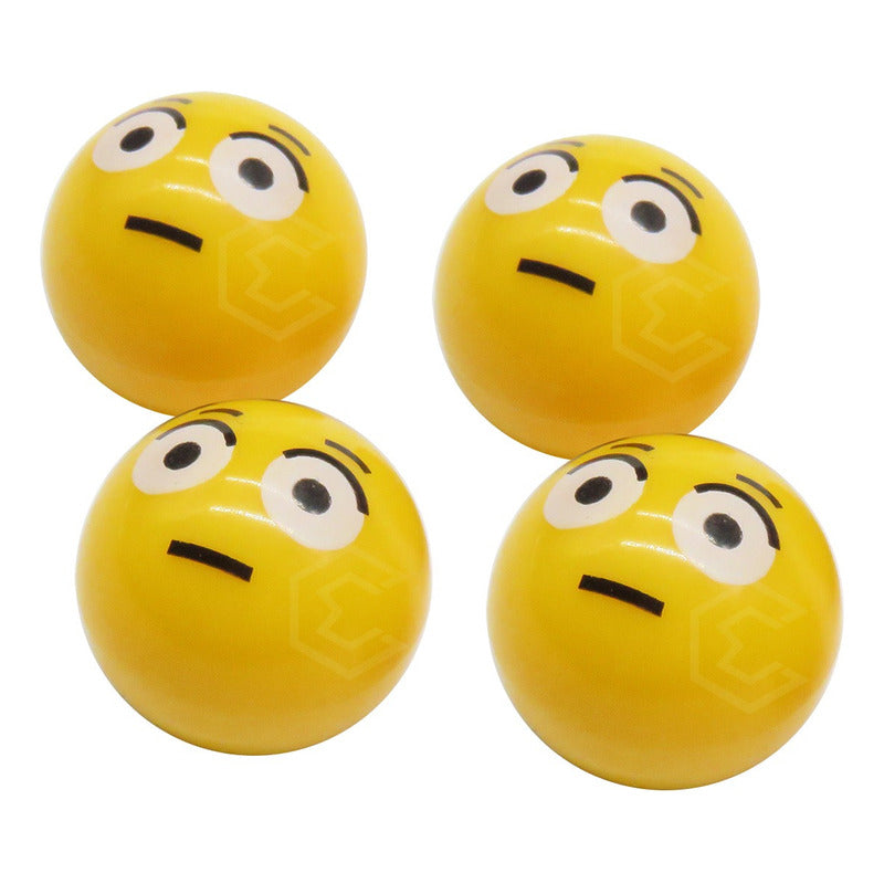 Kit 4 Tapones Cubre Pivote Válvula Emoji Caritas Auto Moto