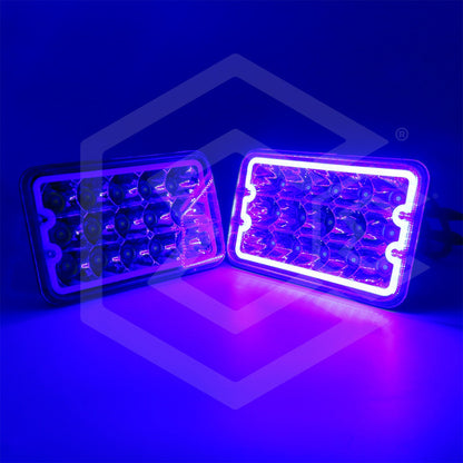 Par Unidad 4x6 99 Led Blanco Aro De Angel  Alta/baja 12/24v