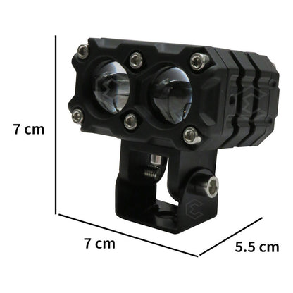 2 Faros Moto Bicolor 12 Hiperleds Lupa Fijo 24,000lm 12-24v