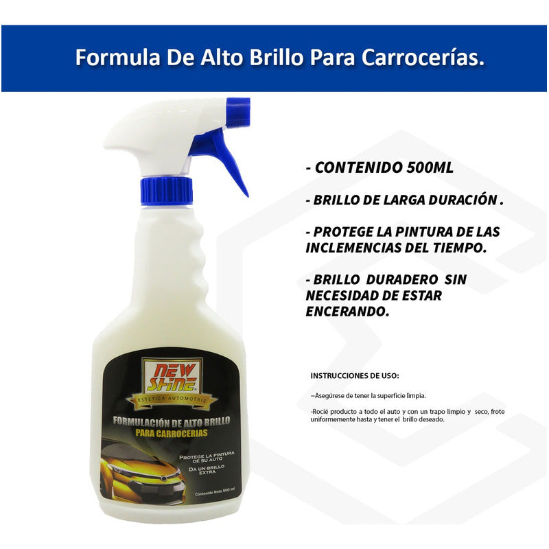 5 Brillo En Atomizador Para Carrocerias Proteccion Pintura Transparente