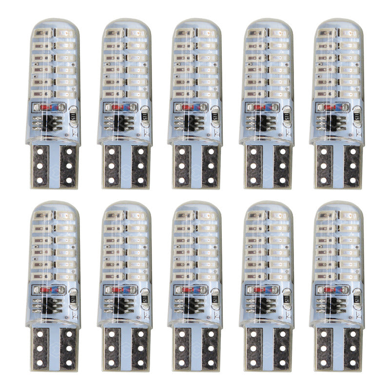 Kit 10 Focos De Pellizco 24 Leds Smd T10 Gel Luz Estrobo 12v