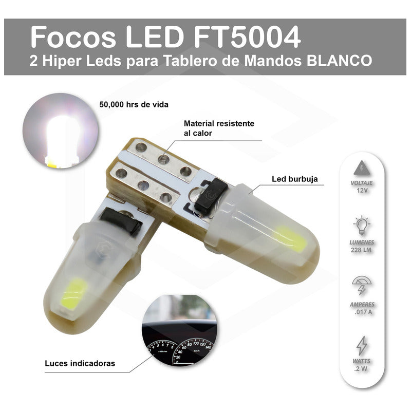 4 Focos Led T5 2721 12v Tablero De Mandos Cluster 5 Colores