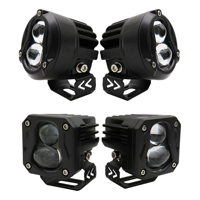 Faro Cuadrado O Redondo Lupa Bicolor 18,000lm 7 Led Uso Rudo