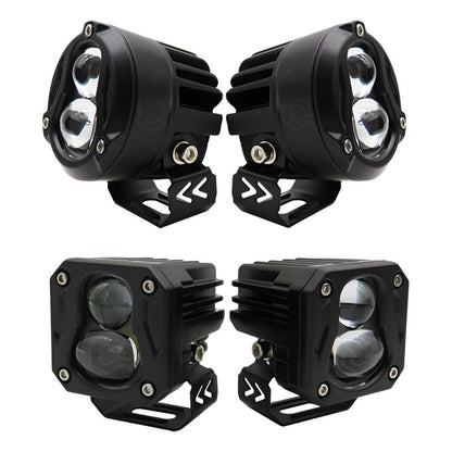 Faro Cuadrado O Redondo Lupa Bicolor 18,000lm 7 Led Uso Rudo