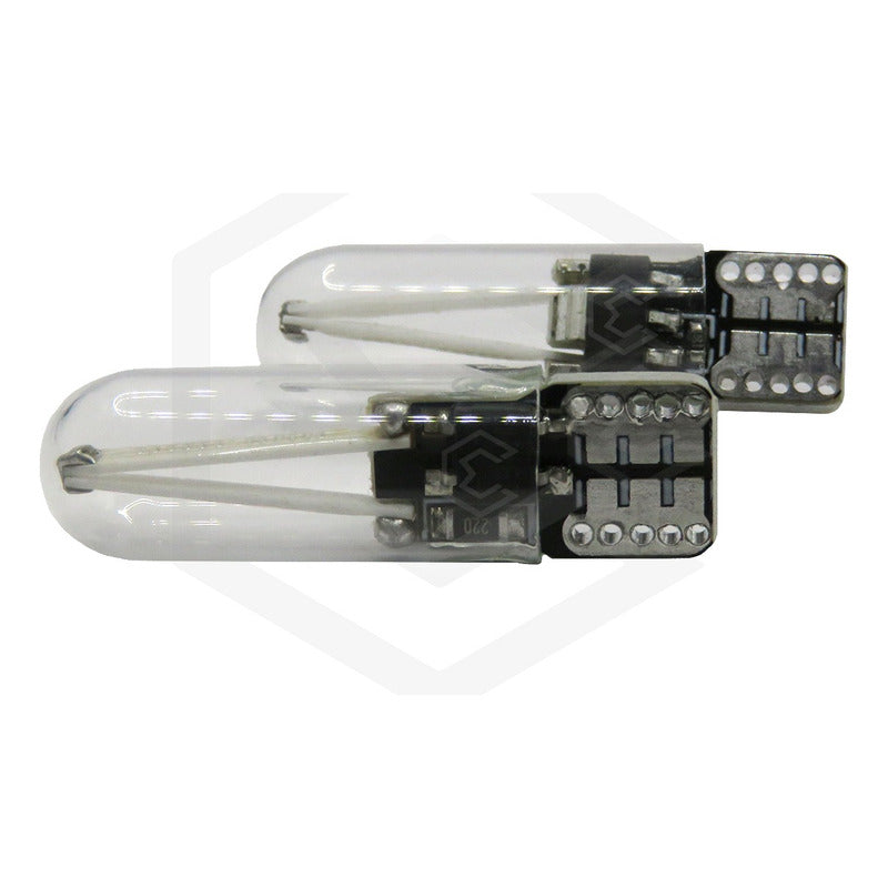 Par Focos De Pellizco Led Cob Vidrio Filamento Canbus T10 W5