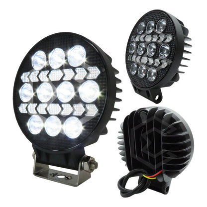 Par Faros 16 Leds 10 Lupas Bicolor 3 Funciones Flecha 12-24v