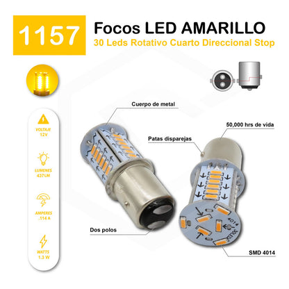 Par De Focos 1156 1157 30 Led Rotativo Estrobo Calaveras 12v