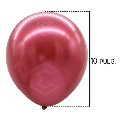 Bolsa 50 Globos Rojo Vino Metalizado #10 Fiestas Bodas Latex Rojo Vino Metalizado