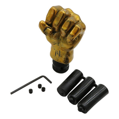 Pomo Perilla Palanca Automotriz Universal Forma Puño Dorado Dorado
