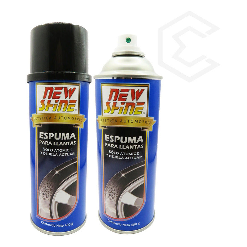Espuma Para Llantas New Shine Renovador De Color Y Brillo Azul