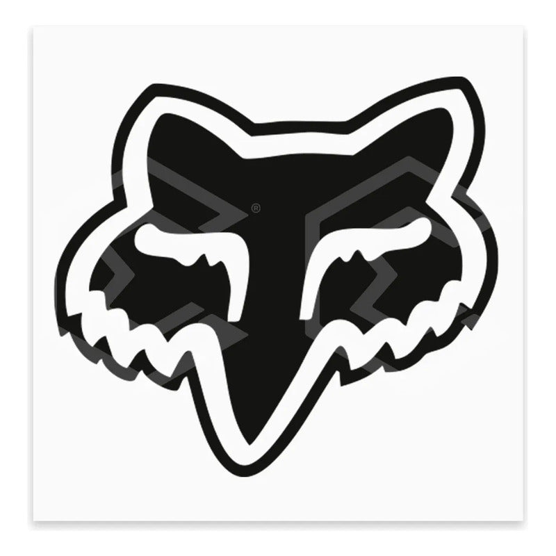 2 Calcomanía Fox Zorro Negro Sticker Vinil Auto Moto 8.4cm
