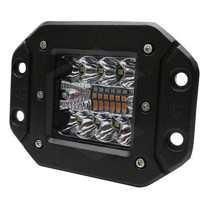 2 Faros Rectangular Bicolor Empotrable 14 Led Estrobo 12/24v