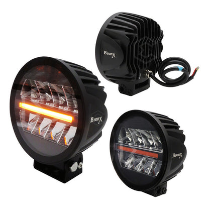 Par Faros Redondo 8 Leds Bicolor Rzr Can Am Atv 35.5w 12-24v