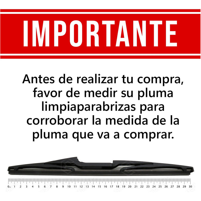 Pluma Limpiaparabrisas Trasera 10  12'' 14  12 Adaptadores