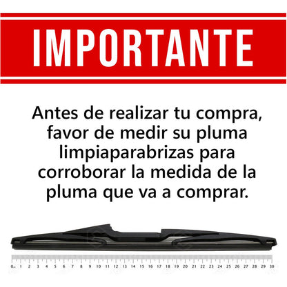 Pluma Limpiaparabrisas Trasera 10  12'' 14  12 Adaptadores