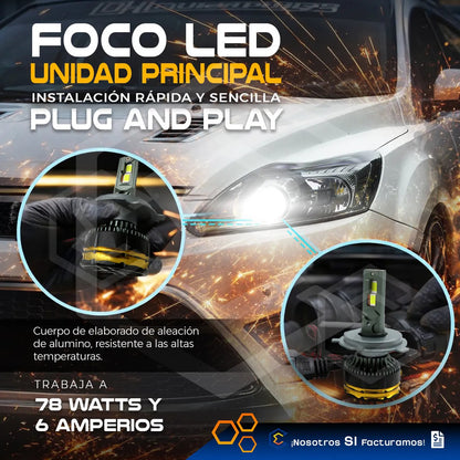 2 Focos Led H4 Canbus Ventilador Alta Baja 28000lm 78w 9-36v H4