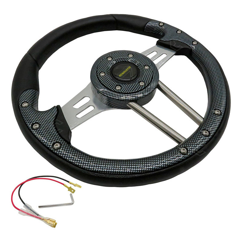 Volante Deportivo Universal De Metal Brazos Con Ranuras