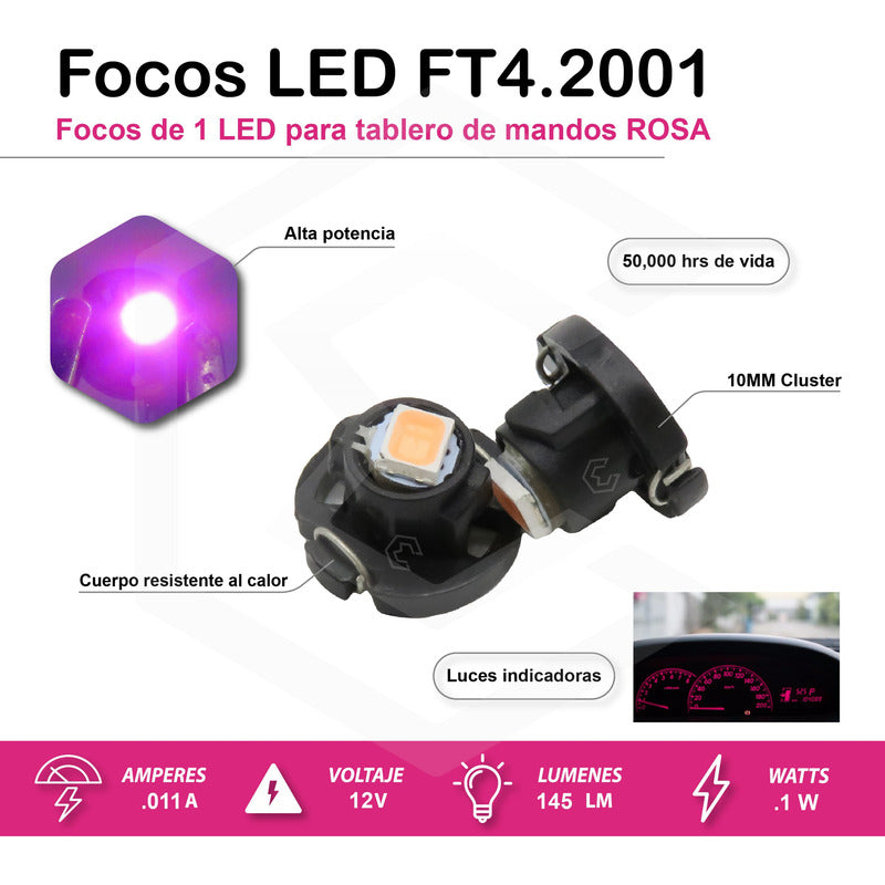 Kit 10 Focos Led T3 T4.2 T4.7 Clúster Para Tablero Fija 12v